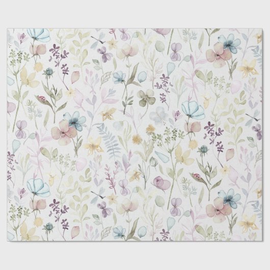 Frühlingsfloralwiese Geschenkpapier (Flach)