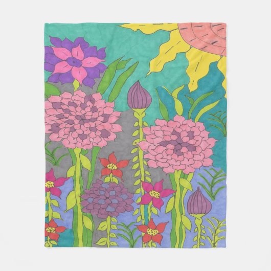 Frühlingsflorengarten Fleecedecke (Vorderseite)