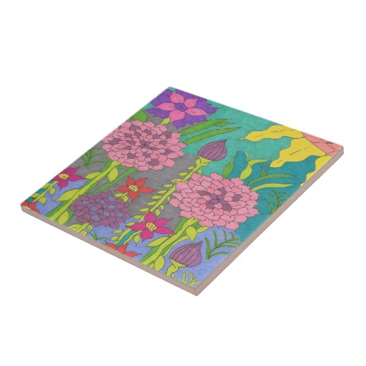 Frühlingsflorengarten Fliese (Seite)