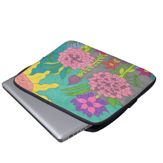 Frühlingsflorengarten Laptopschutzhülle (Vorne Knopf)