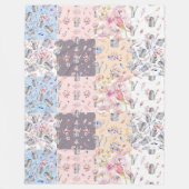 Frühlingsflorengarten Patchwork Fleece Blanket (Vorderseite)
