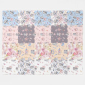 Frühlingsflorengarten Patchwork Fleece Blanket (Vorderseite (Horizontal))