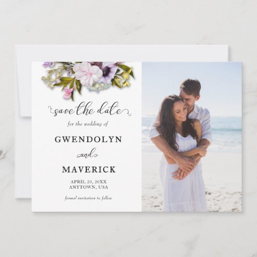 Frühlingsflorengarten Rustikale Hochzeit Save The Date (Vorderseite)