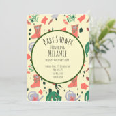 Frühlingsflorengarten Tools Pot Baby Dusche Einladung (Stehend Vorderseite)