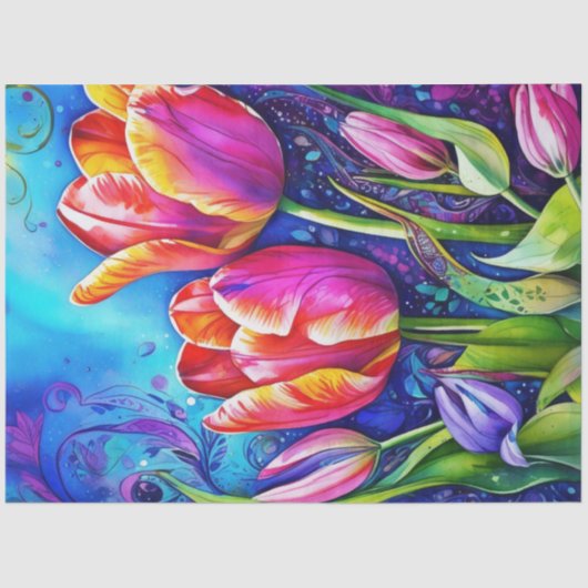 Frühlingsflorentüppchen Tissue Seidenpapier (Vorderseite)