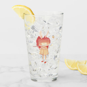 Frühlingsflöte: Bunny Girl spielt Musik in rosa Ga Glas