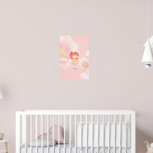 Frühlingsflöte: Bunny Girl spielt Musik in rosa Ga Poster