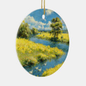 Frühlingsfluss Gelbfeld-Ornament Keramik Ornament (Rechts)