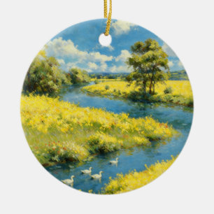 Frühlingsfluss Gelbfeld-Ornament Keramik Ornament