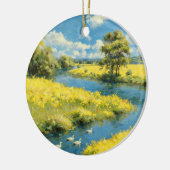 Frühlingsfluss Gelbfeld-Ornament Keramik Ornament (Links)