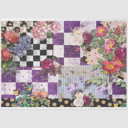 Frühlingsflüsterlinge Karos Blumenzwiebelpapier Seidenpapier (Vorderseite)