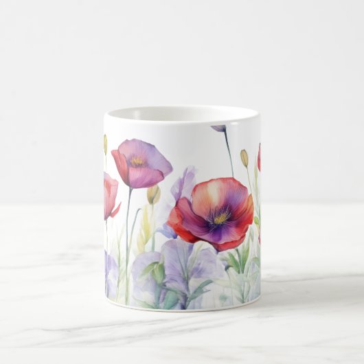 Frühlingsflüstern – Mohnblüten-Tasse Kaffeetasse (Mittel)
