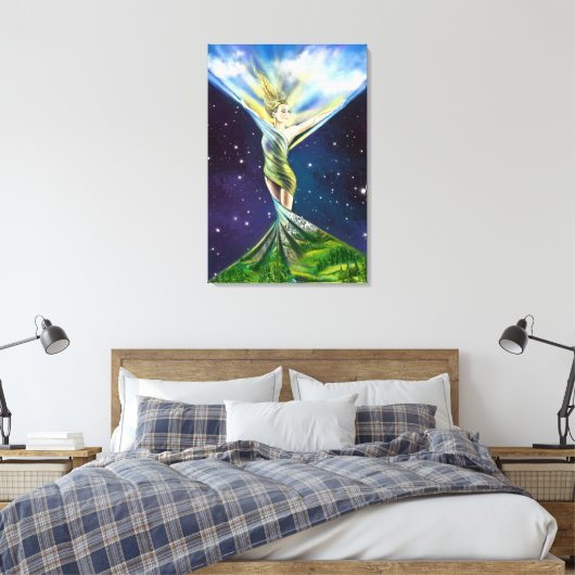 Frühlingsfrau Canvas Print Leinwanddruck (Insitu (Schlafzimmer))