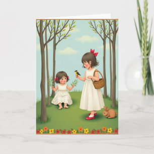 Frühlingsfreude Kinder Natur Karte