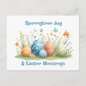 Frühlingsfreude & Ostergrüße Postkarte (Vorderseite)