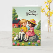 Frühlingsfreude Ovoide Karte (Gelbe Blume)