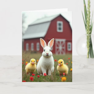 Frühlingsfreunde Bauernhof Szene Karte