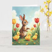 Frühlingsfreunde Szene Karte (Gelbe Blume)