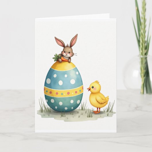 Frühlingsfreundschafts-Happy-Egg-Karte Karte (Vorderseite)