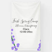 Frühlingsfrische Camping-Lavendelblumen Name Datum Banner (Vertikal)