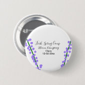 Frühlingsfrische Camping-Lavendelblumen Name Datum Button (Vorne & Hinten)