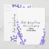 Frühlingsfrische Camping-Lavendelblumen Name Datum Postkarte (Vorne/Hinten)