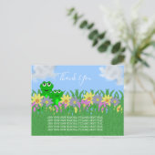 Frühlingsfrosch Danke Postkarte (Stehend Vorderseite)