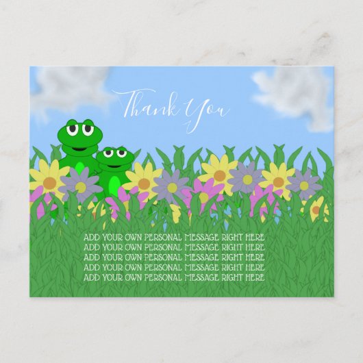 Frühlingsfrosch Danke Postkarte (Vorderseite)