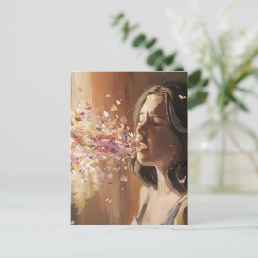 Frühlingsfrösche Surreal Postkarte (Stehend Vorderseite)