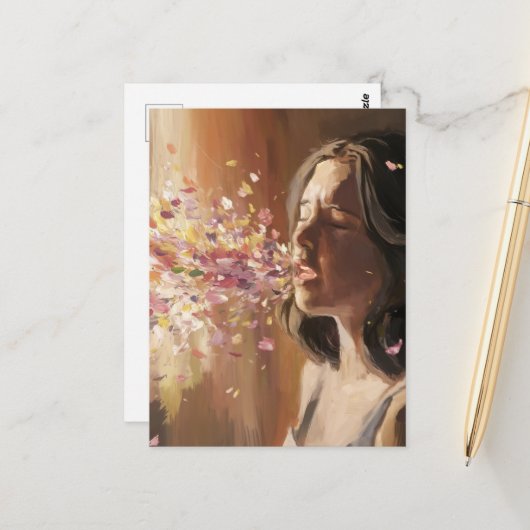 Frühlingsfrösche Surreal Postkarte (Vorderseite/Rückseite Beispiel)