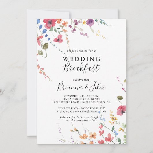 Frühlingsfrühstück in klassischer Farbe Einladung (Vorderseite)