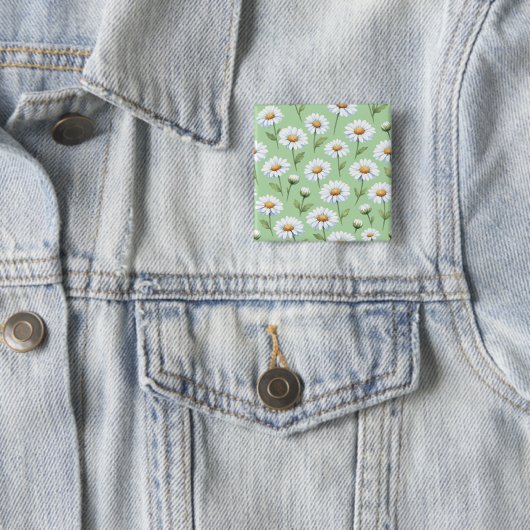 Frühlingsgänseblümchen-Muster Button (Beispiel)