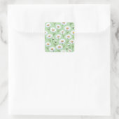 Frühlingsgänseblümchen-Muster Quadratischer Aufkleber (Tasche)