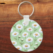 Frühlingsgänseblümchen-Muster Schlüsselanhänger (Vorderseite)