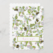 Frühlingsgarten blüht und Hummeln Einladung (Vorne/Hinten)