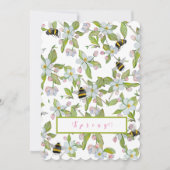 Frühlingsgarten blüht und Hummeln Einladung (Vorderseite)