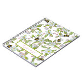 Frühlingsgarten blüht und Hummeln Notizblock (Linke Seite)