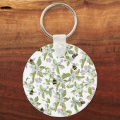 Frühlingsgarten blüht und Hummeln Schlüsselanhänger (Vorderseite)