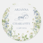 Frühlingsgarten Blumen Hochzeit Aufkleber (Vorderseite)