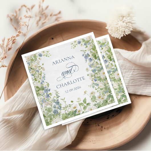 Frühlingsgarten Blumen Hochzeitsservietten Serviette