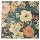 Frühlingsgarten Blumenmuster Fliese (Vorderseite)