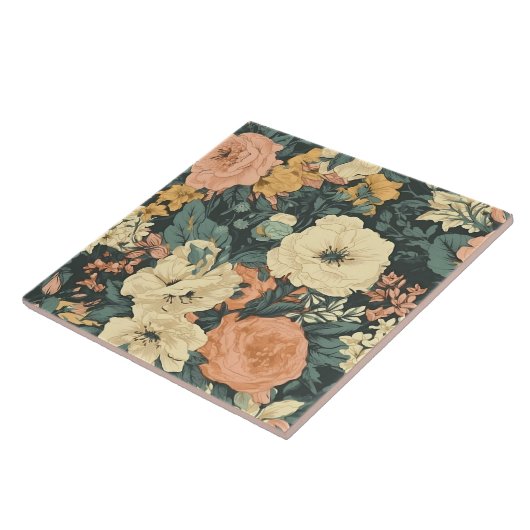 Frühlingsgarten Blumenmuster Fliese (Seite)