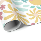 Frühlingsgarten Blumenmuster Geschenkpapier (Rolleneckpunkt)