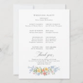 Frühlingsgarten Florale Hochzeitsprogrammkarte im  Einladung (Rückseite)