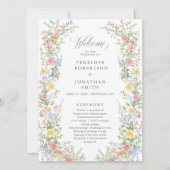 Frühlingsgarten Florale Hochzeitsprogrammkarte im  Einladung (Vorderseite)