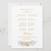 Frühlingsgarten Florale Hochzeitsprogrammkarte im Einladung (Rückseite)