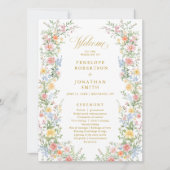 Frühlingsgarten Florale Hochzeitsprogrammkarte im Einladung (Vorderseite)