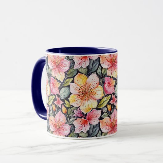 Frühlingsgarten - Florales Muster 1 - Kaffeetasse (Vorderseite Links)