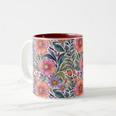 Frühlingsgarten - Florales Muster 2 - Kaffeetasse (Vorderseite Links)