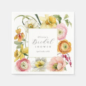 Frühlingsgarten Helle Blumige Hochzeitsdusche Serviette (Vorderseite)
